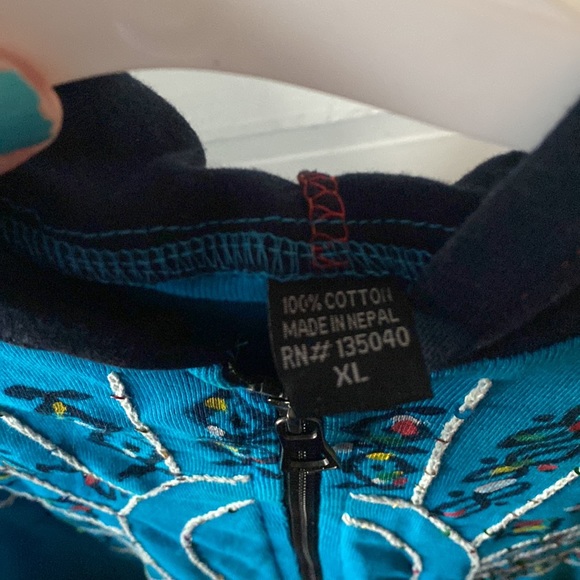 funky hippie patchwork hoodie! - Picture 3 of 3